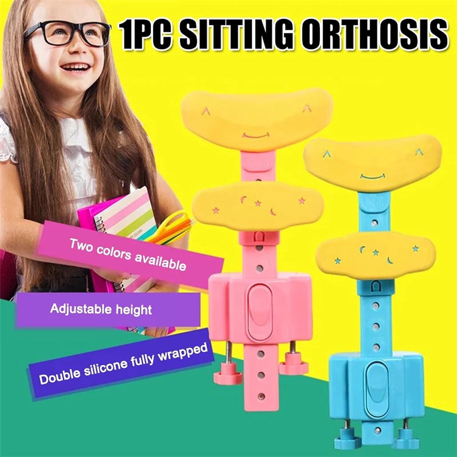 Student Sitting Posture Corrector Child Protector, Kids Sitting Posture Corrector for Reading Writing Adjustable Sitting Support Brace Eye Protection, School Gifts (1 Pc) Student Sitting Posture Corrector Child Protector, Kids Sitting Posture Corrector for Reading Writing Adjustable Sitting Support Brace Eye Protection, School Gifts (1 Pc)